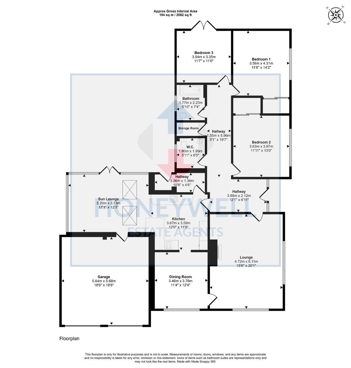 Cranbrook, Eaves Hall Lane, Clitheroe floorplan
