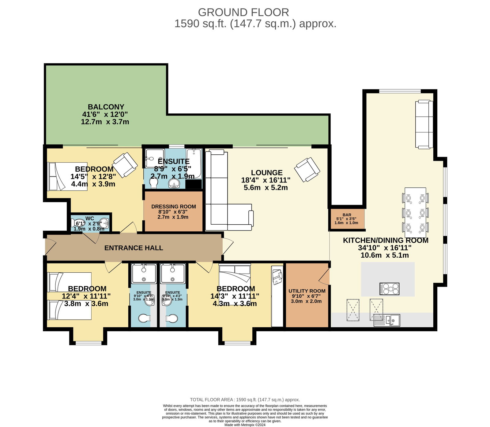 17 The Fairways, Convent Road, Broadstairs floorplan