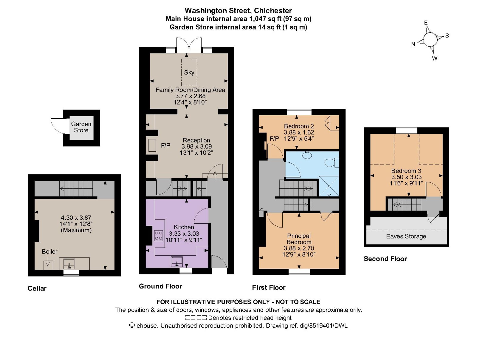 Washington Street, Chichester, West Sussex PO19, 3 bedroom terraced