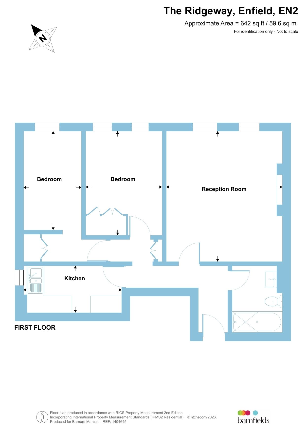 Flat E, Highdene 10-12, The Ridgeway, ENFIELD floorplan