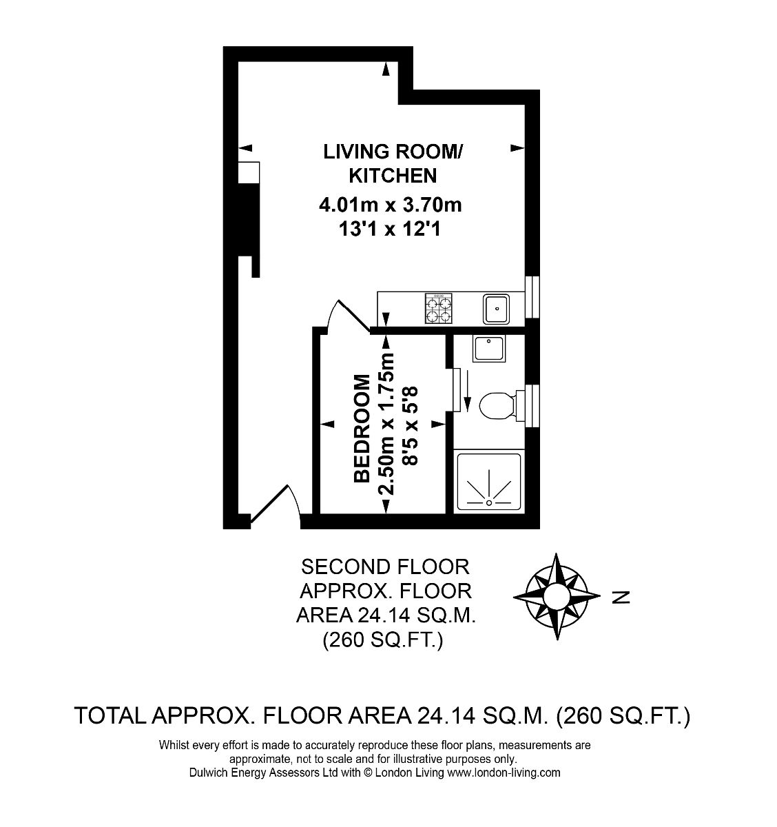 Flat B, 446 Streatham High Road, London floorplan
