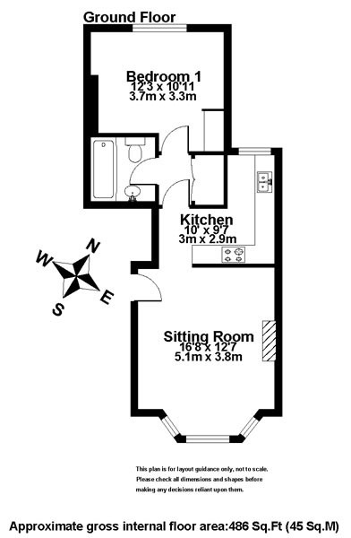 Ground Floor flat, 70 Comeragh Road, Greater London floorplan