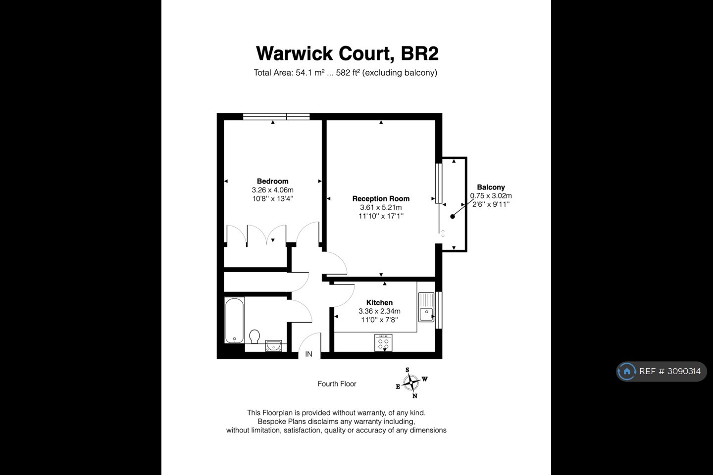 Warwick Court Park Hill Road, Bromley floorplan