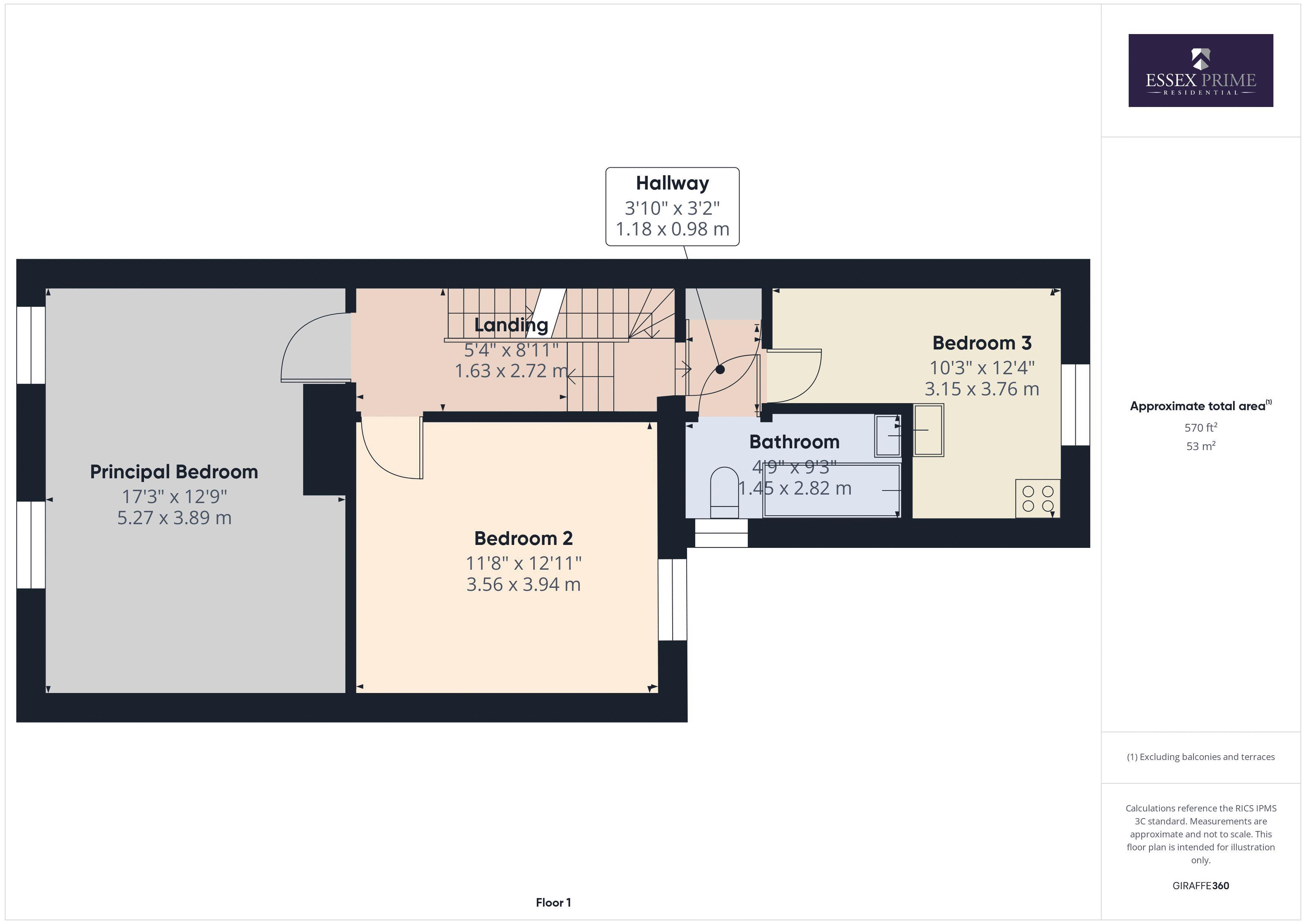 Semi Detached four bedroom House N3 floorplan