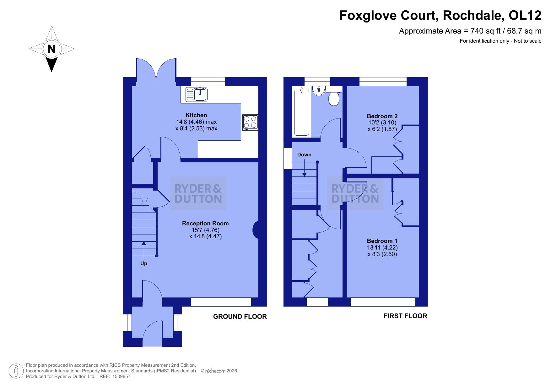 17, Foxglove Court, Rochdale floorplan