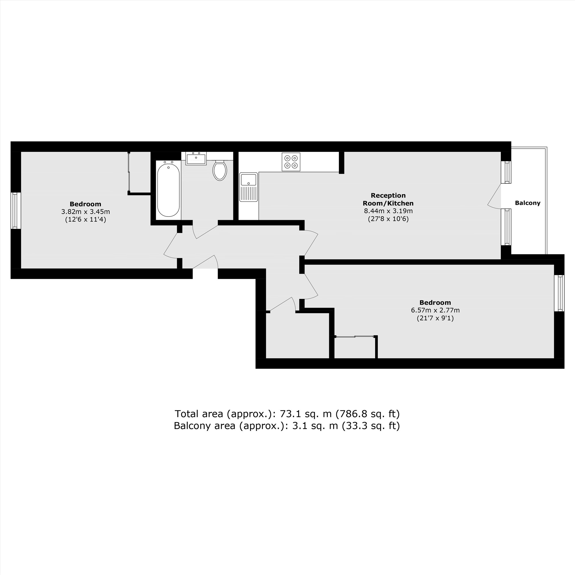 Flat 50, Mandara Place, Yeoman Street, London floorplan