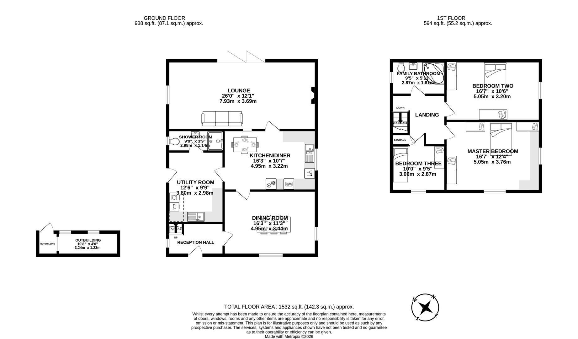 Rose Cottage, White Coppice, Chorley floorplan