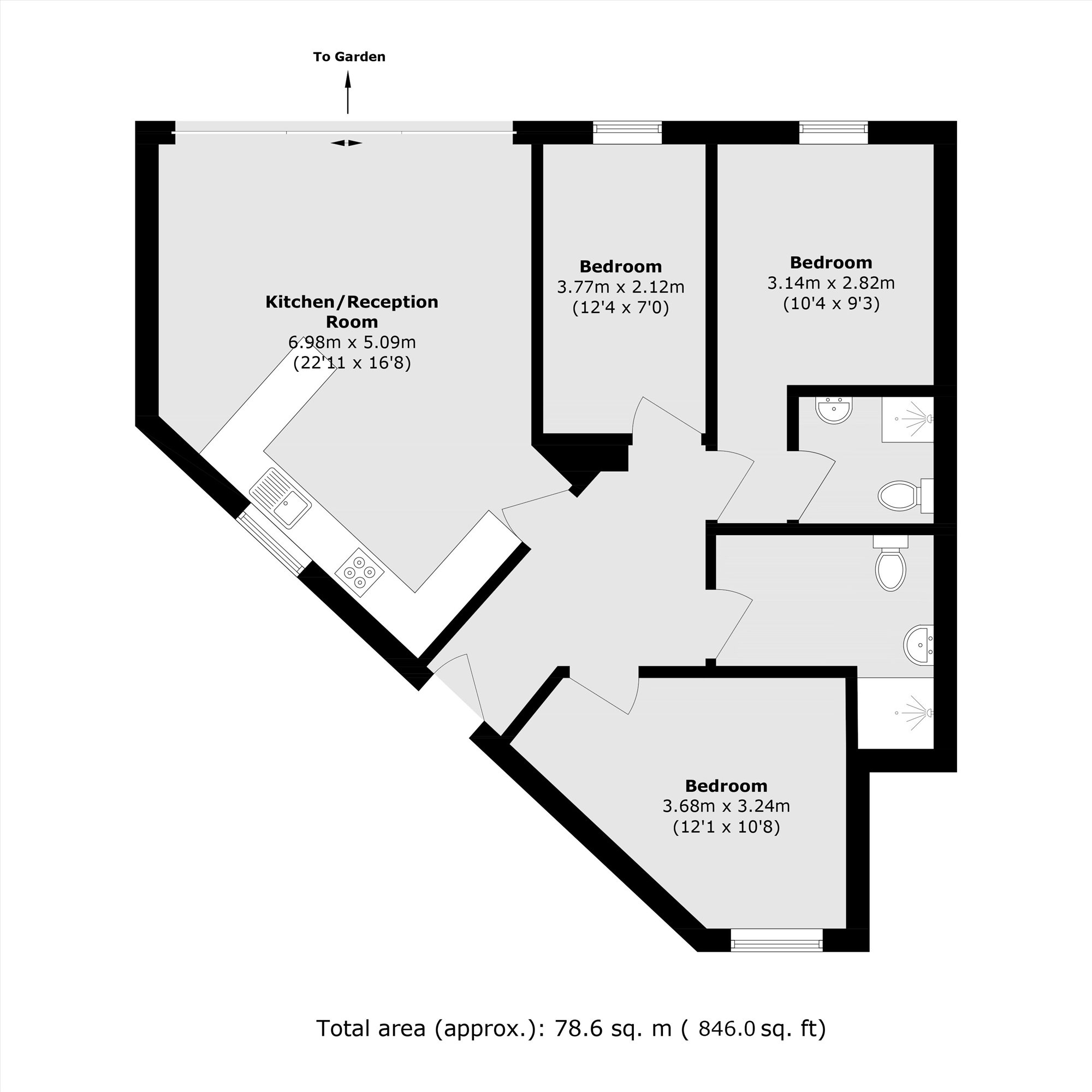 Flat 1  Lilium House 1a, Acacia Road, Streatham floorplan