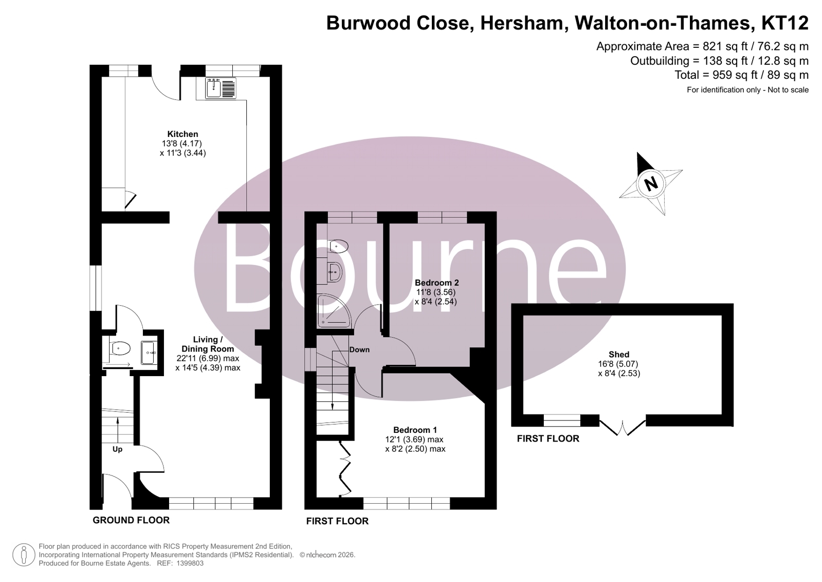 44, Burwood Close, Walton-on-Thames floorplan