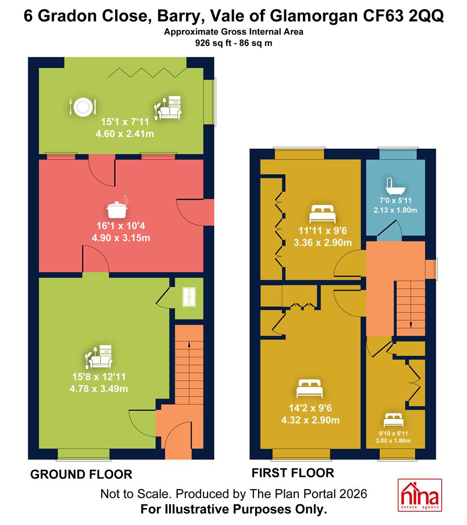 6, Gradon Close, Barry floorplan
