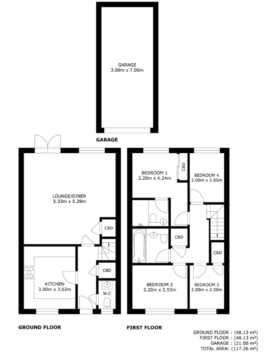 6, Meadow Crescent, Coxheath floorplan