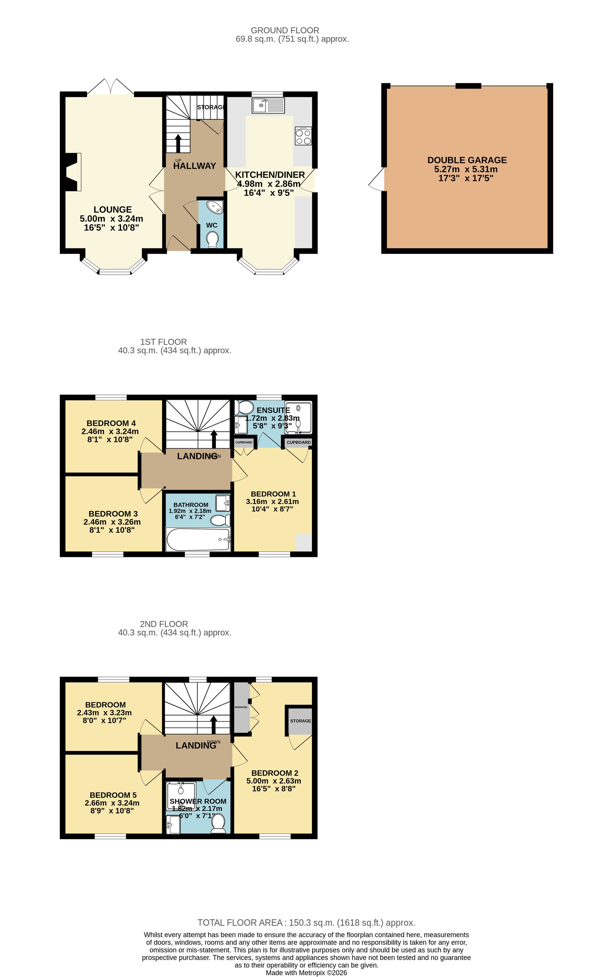 1 Worcester Close, Chesterfield floorplan