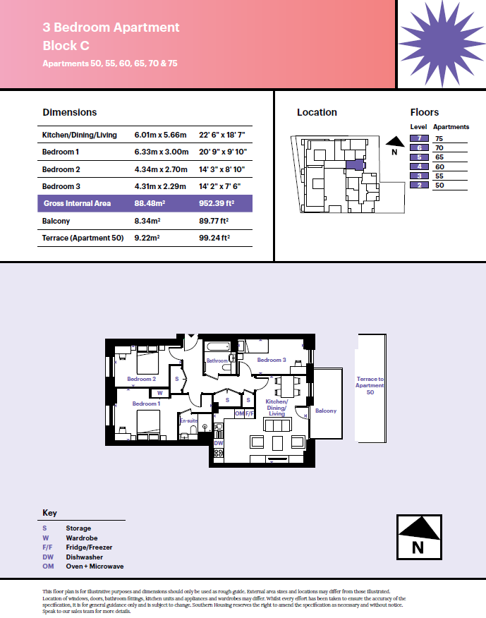 c1_05_05, Glengall Road, London floorplan