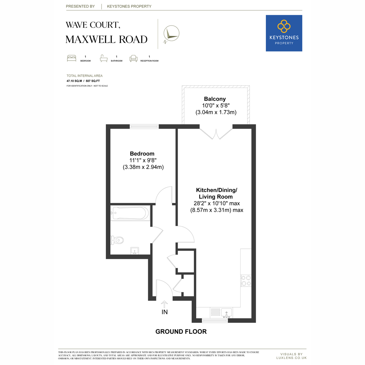 Flat Flat 7, Wave Court, Maxwell Road, Romford floorplan