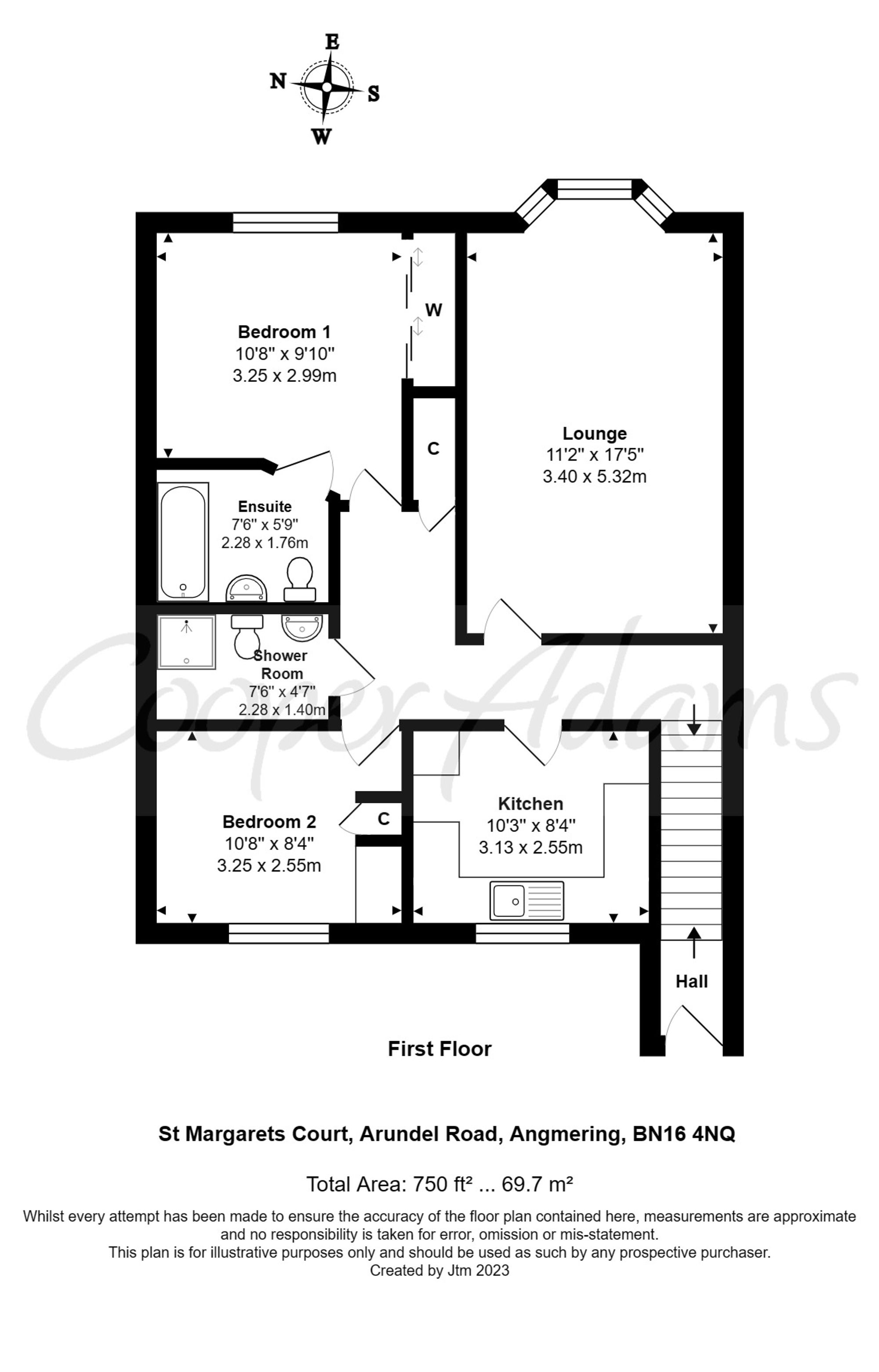Flat 33, St. Margarets Court Arundel Road, Littlehampton floorplan