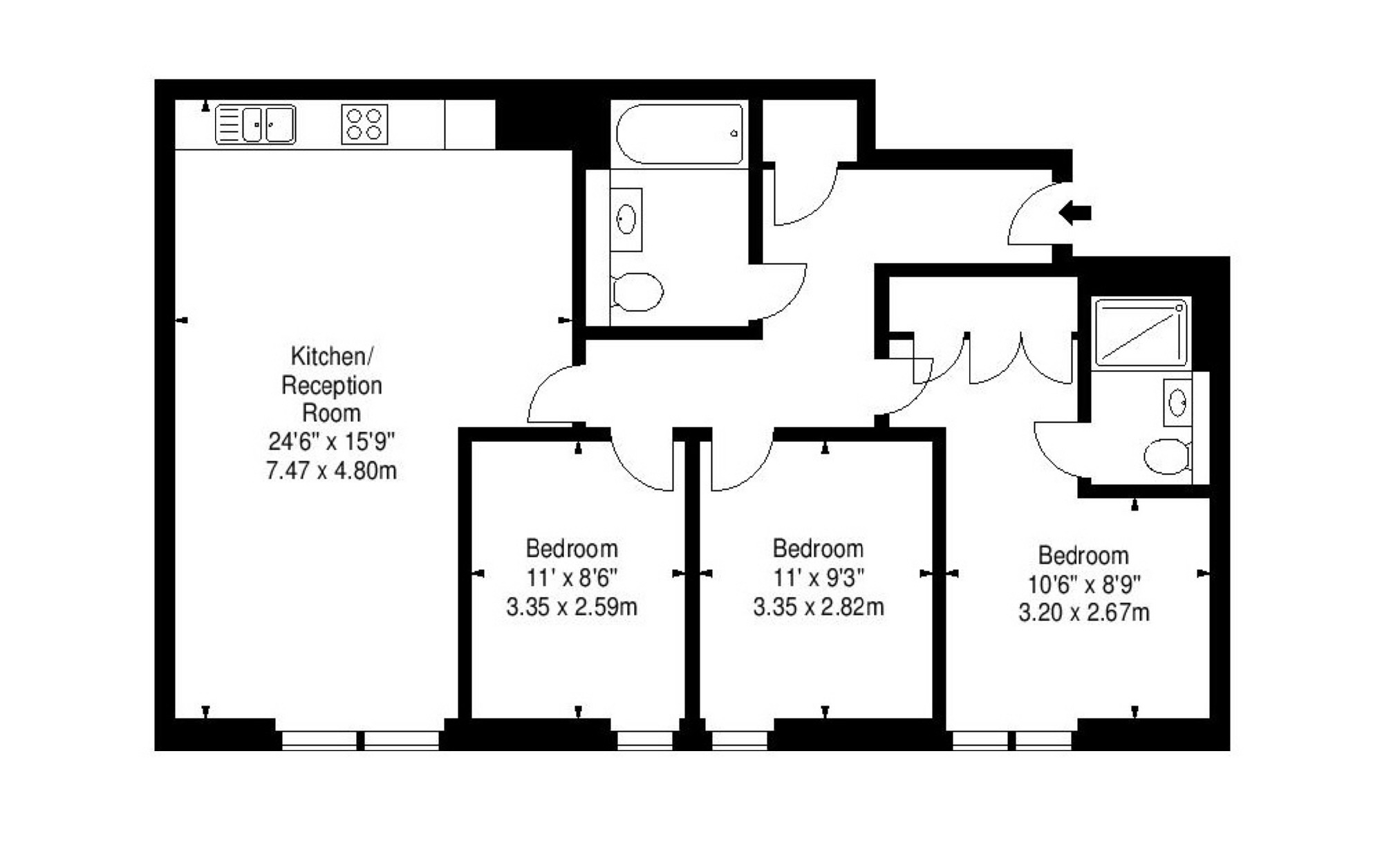 3 Bedrooms Flat to rent in Paddington Basin, Paddington, London W2