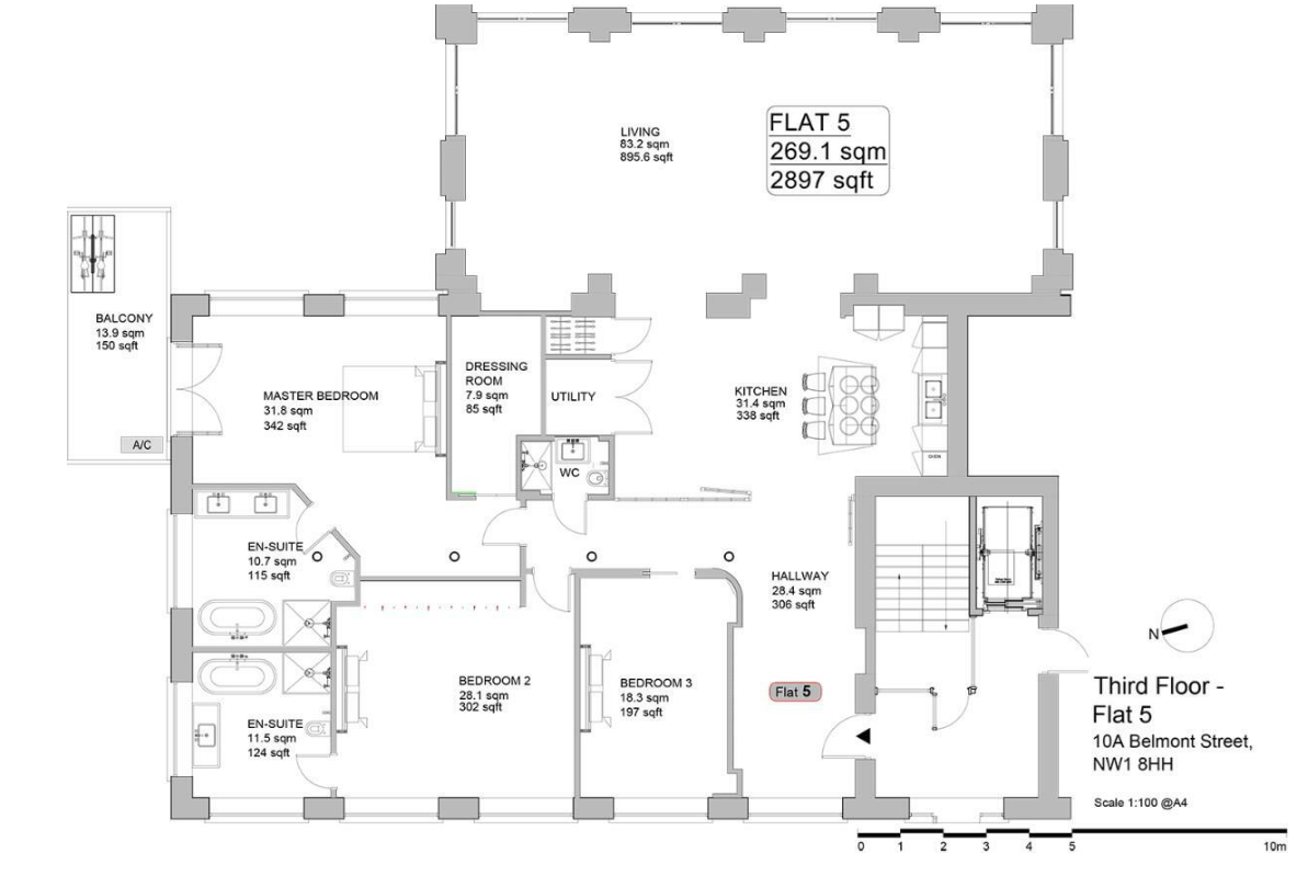 5, Chappell Lofts, 10 Belmont Street, London floorplan