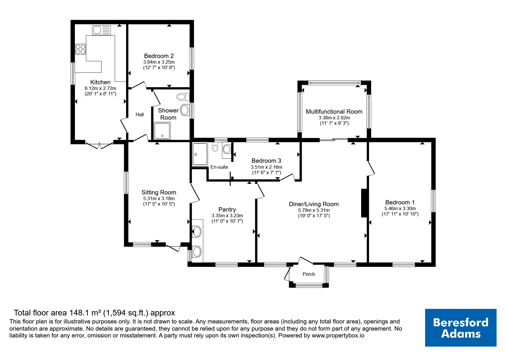 Lon Pobty, Gwynedd floorplan