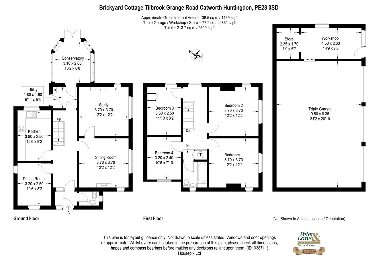Brickyard Cottage, Covington Lane, Catworth floorplan