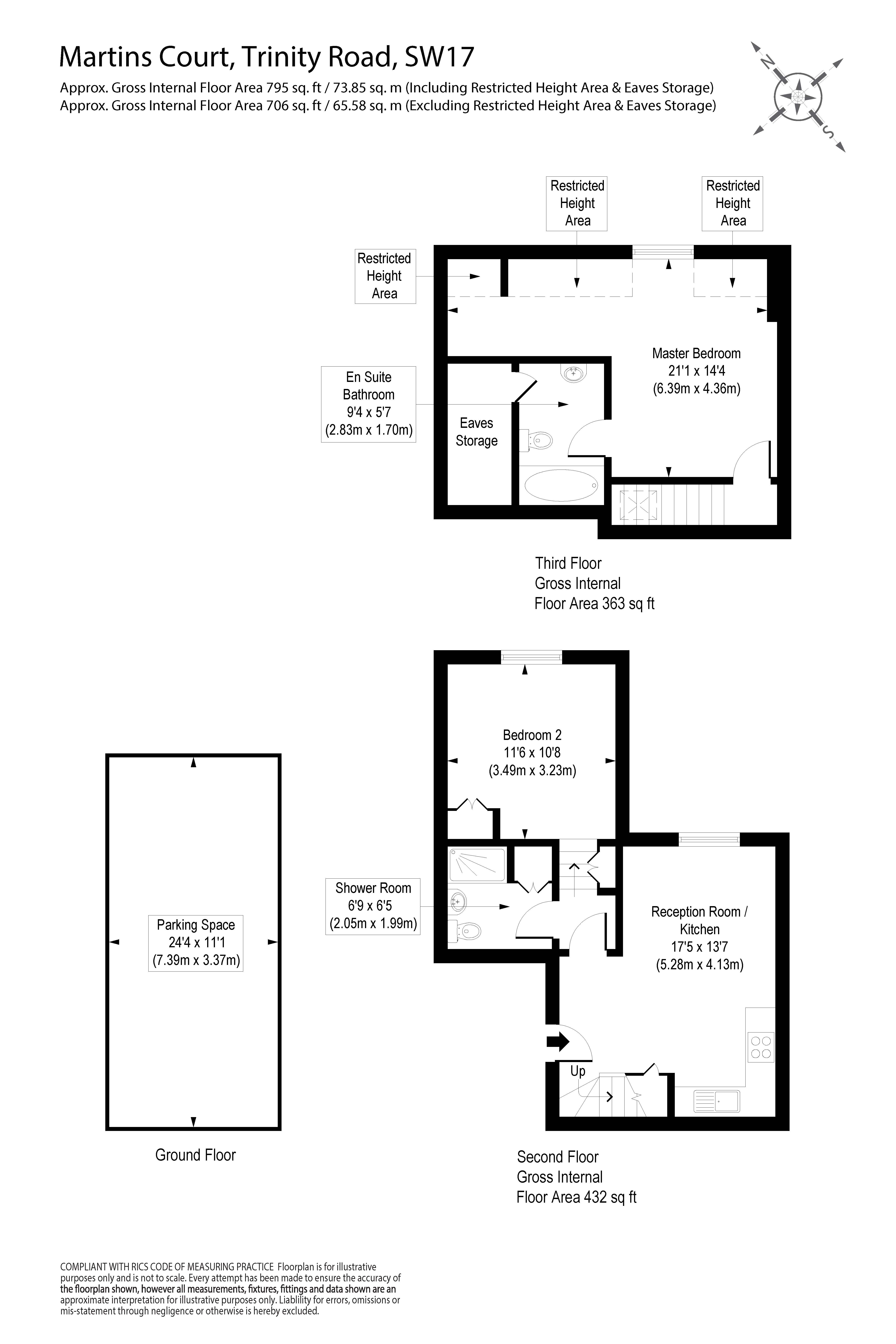 Flat 7, St. Martins Court, 140, Trinity Road, London floorplan