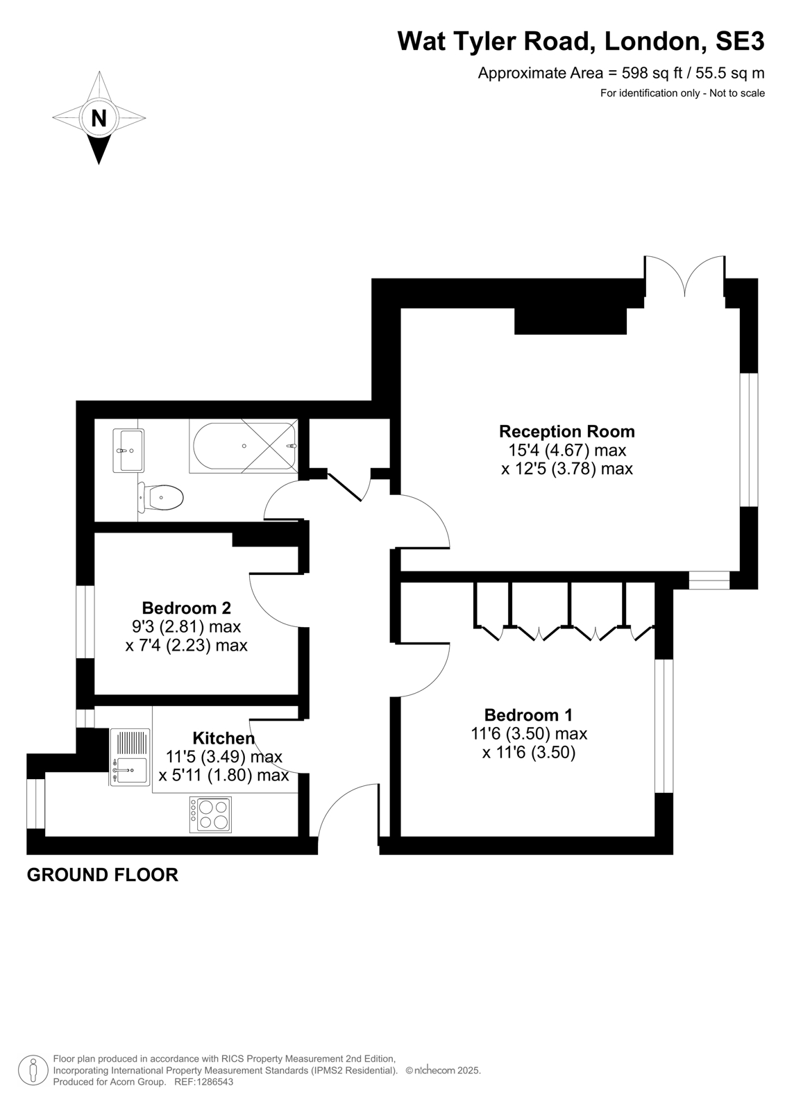 Flat 2, Tyler House,, Wat Tyler Road, London floorplan
