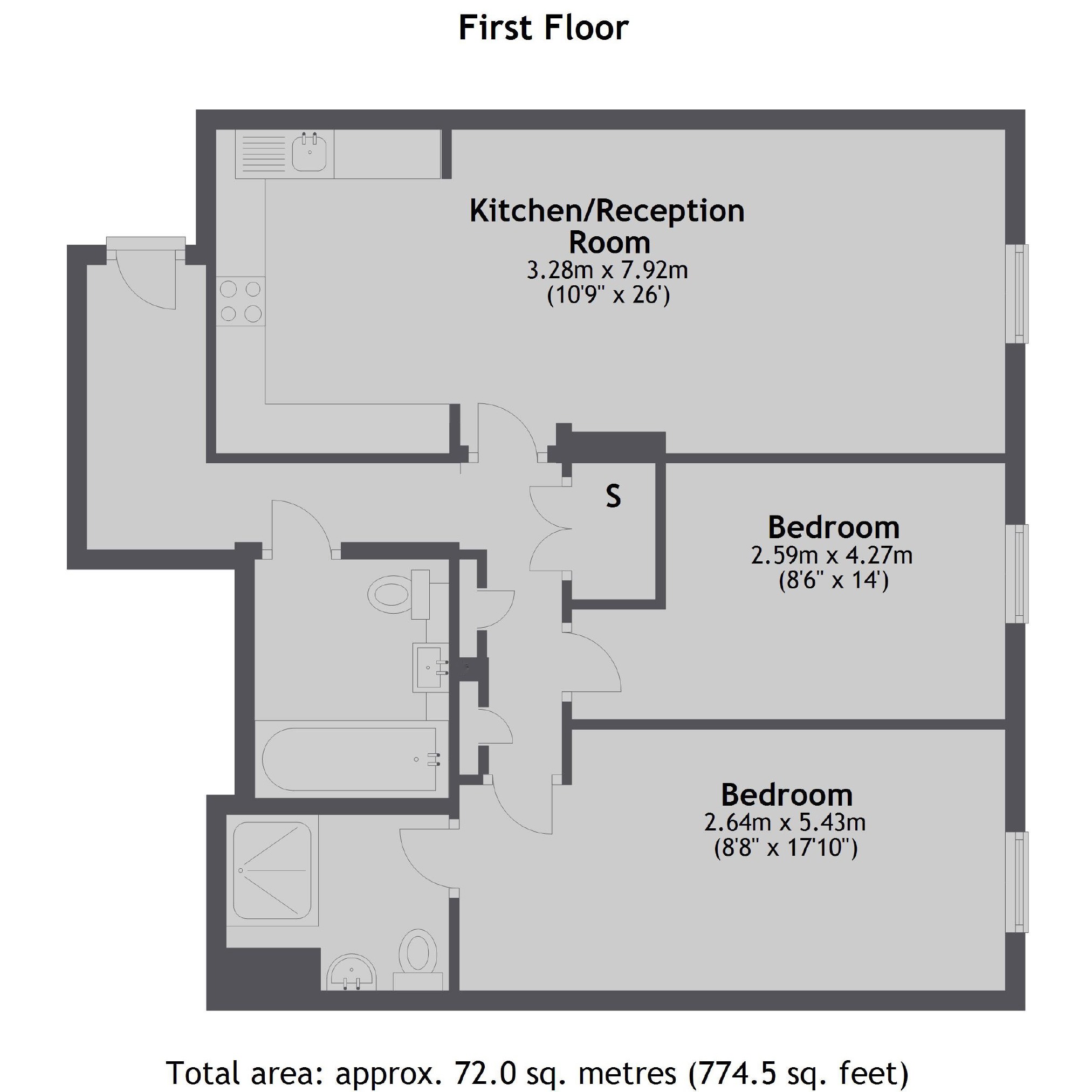 8 Charterhouse Apartments, 21, Eltringham Street, London floorplan