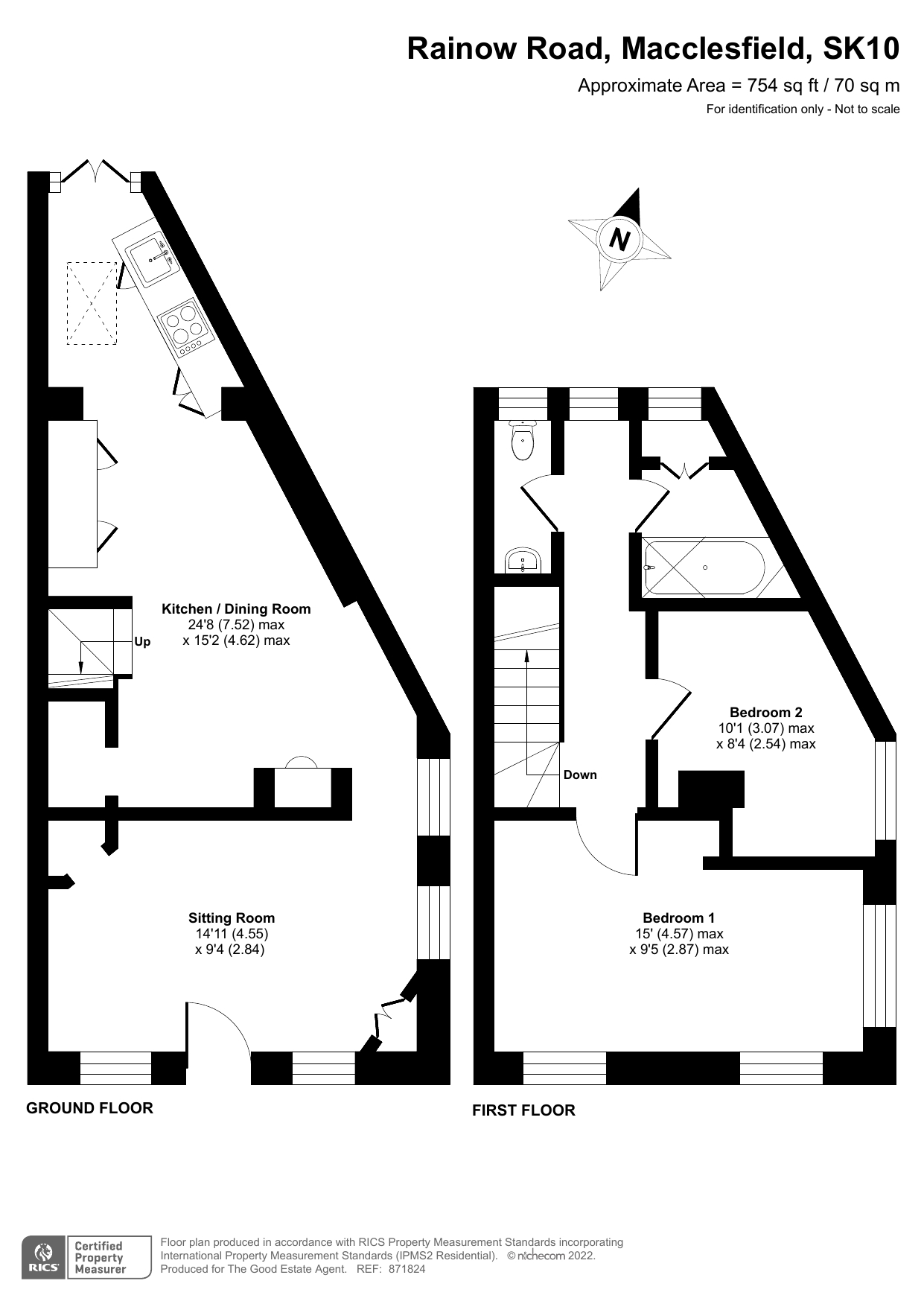 Rainow Road, Macclesfield SK10, 2 bedroom end terrace house for sale