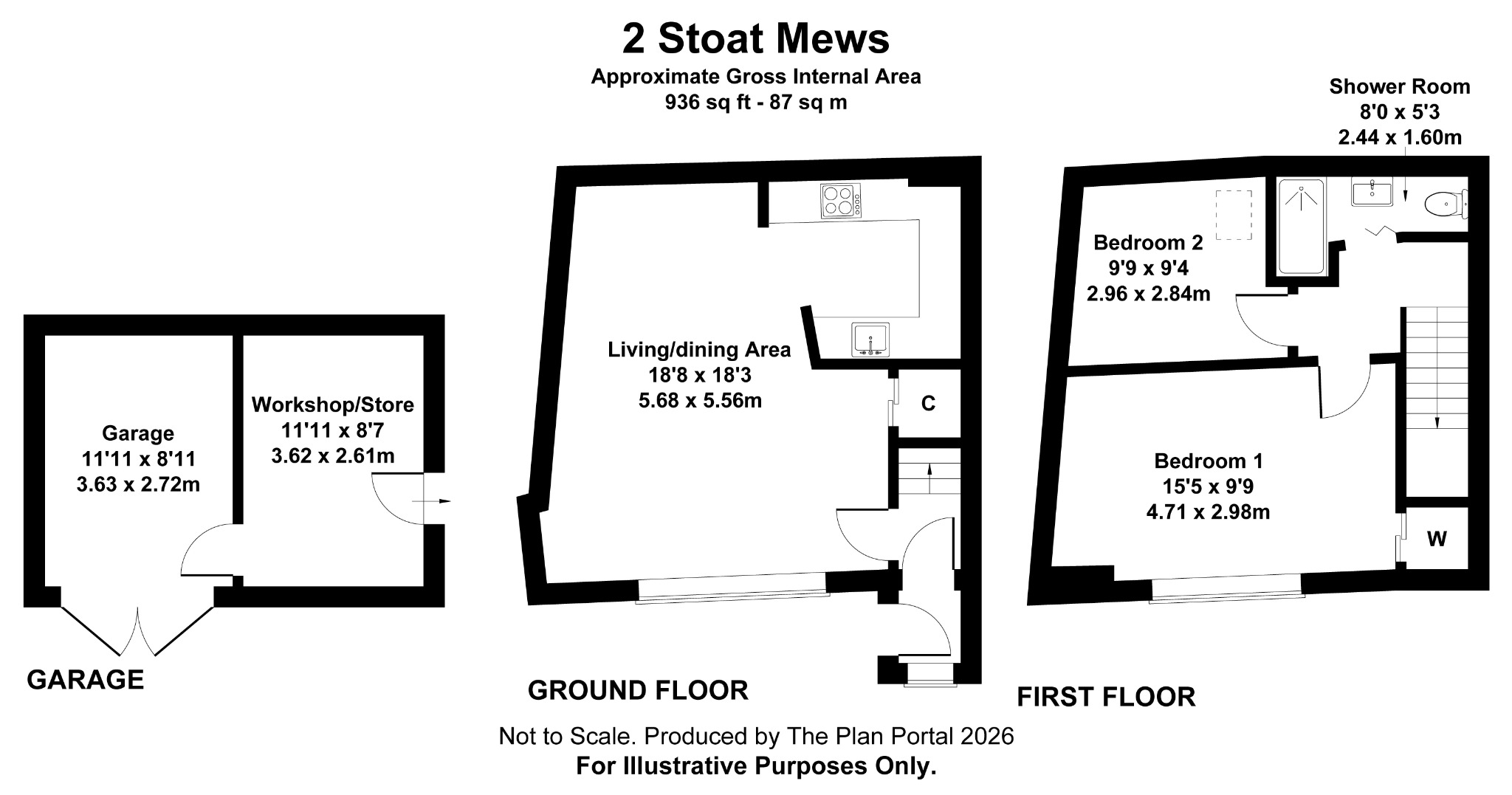 2 Stoats Mews, Butts Way, North Tawton floorplan