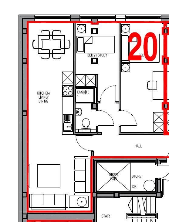 Apt 20 Qube, 165 West Street, City Centre floorplan