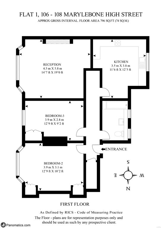 2 Bedrooms Flat to rent in Marylebone High Street, Marylebone W1U