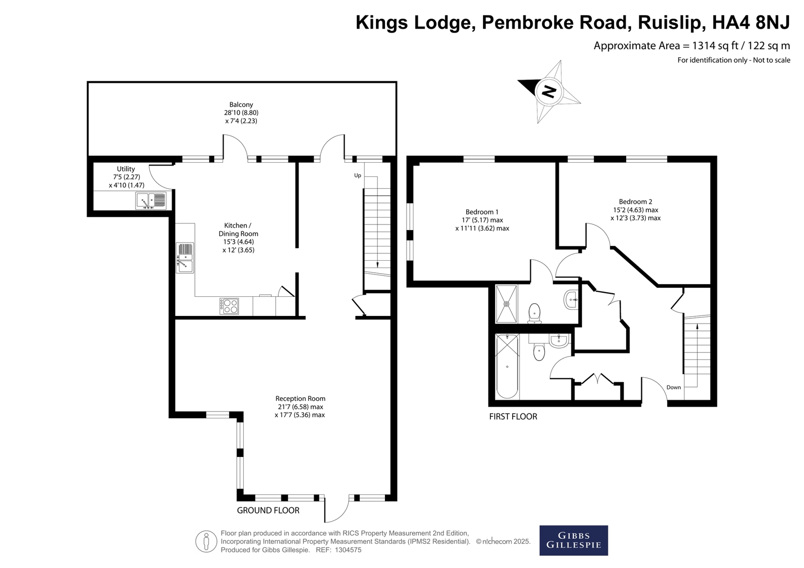Flat 90, Kings Lodge,, Pembroke Road, Ruislip floorplan
