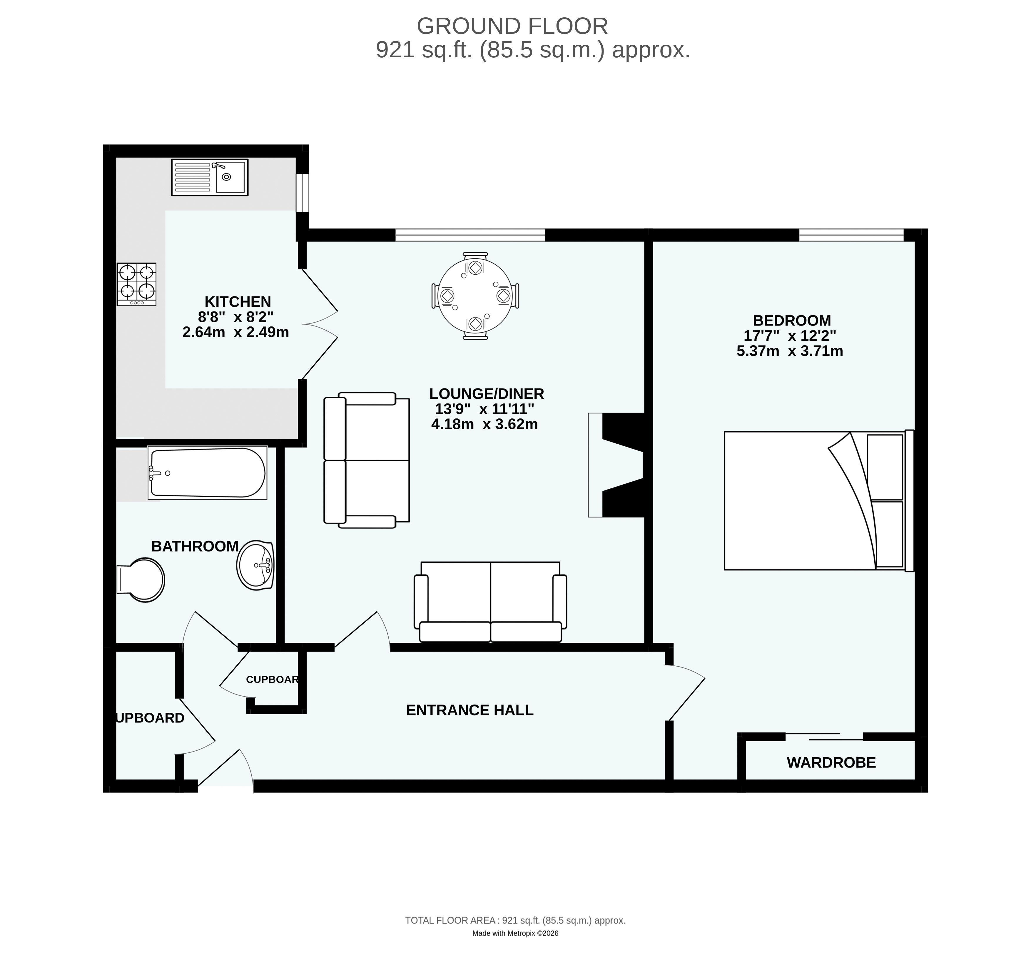 Flat 56, 18, Horn Cross Road, Devon floorplan