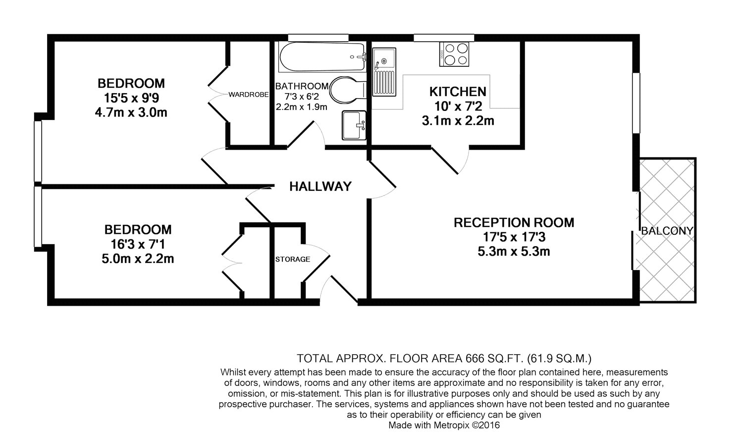 Flat 3, Cotman Court, 61, Farquhar Road, London floorplan