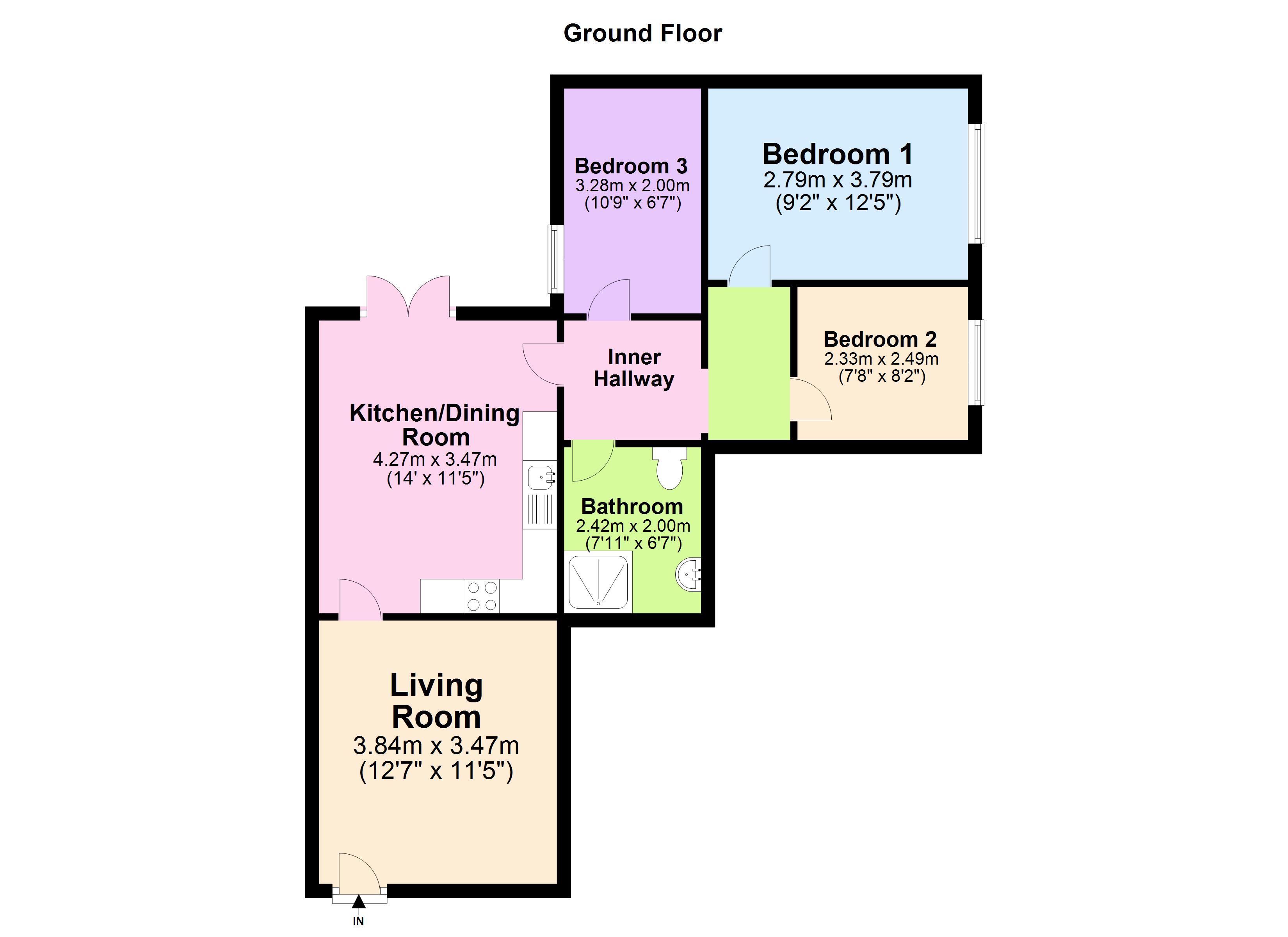 Flat 2 Katherine House, 11, Alexandra Street, Nottingham floorplan