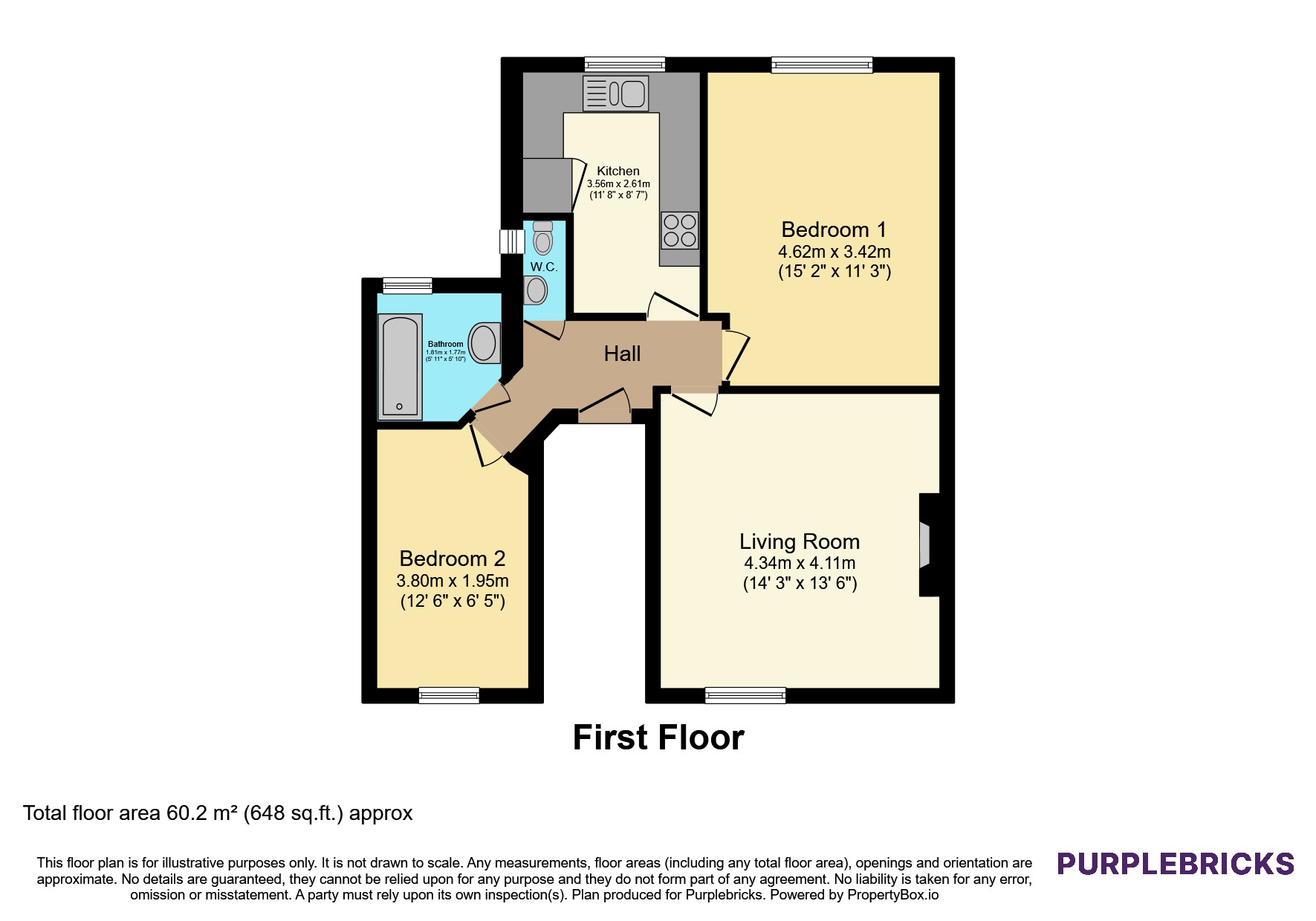 First Floor Flat, 36, Arley Hill, Bristol floorplan