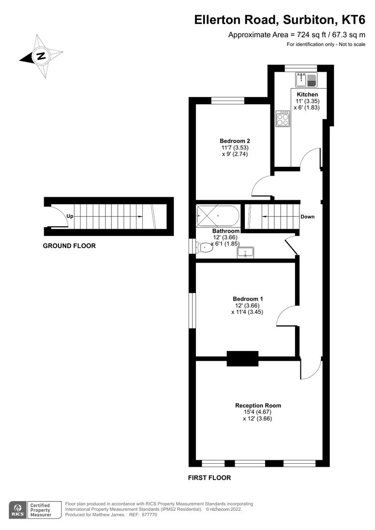 Ellerton Road, Tolworth, Surbiton KT6, 2 bedroom for sale