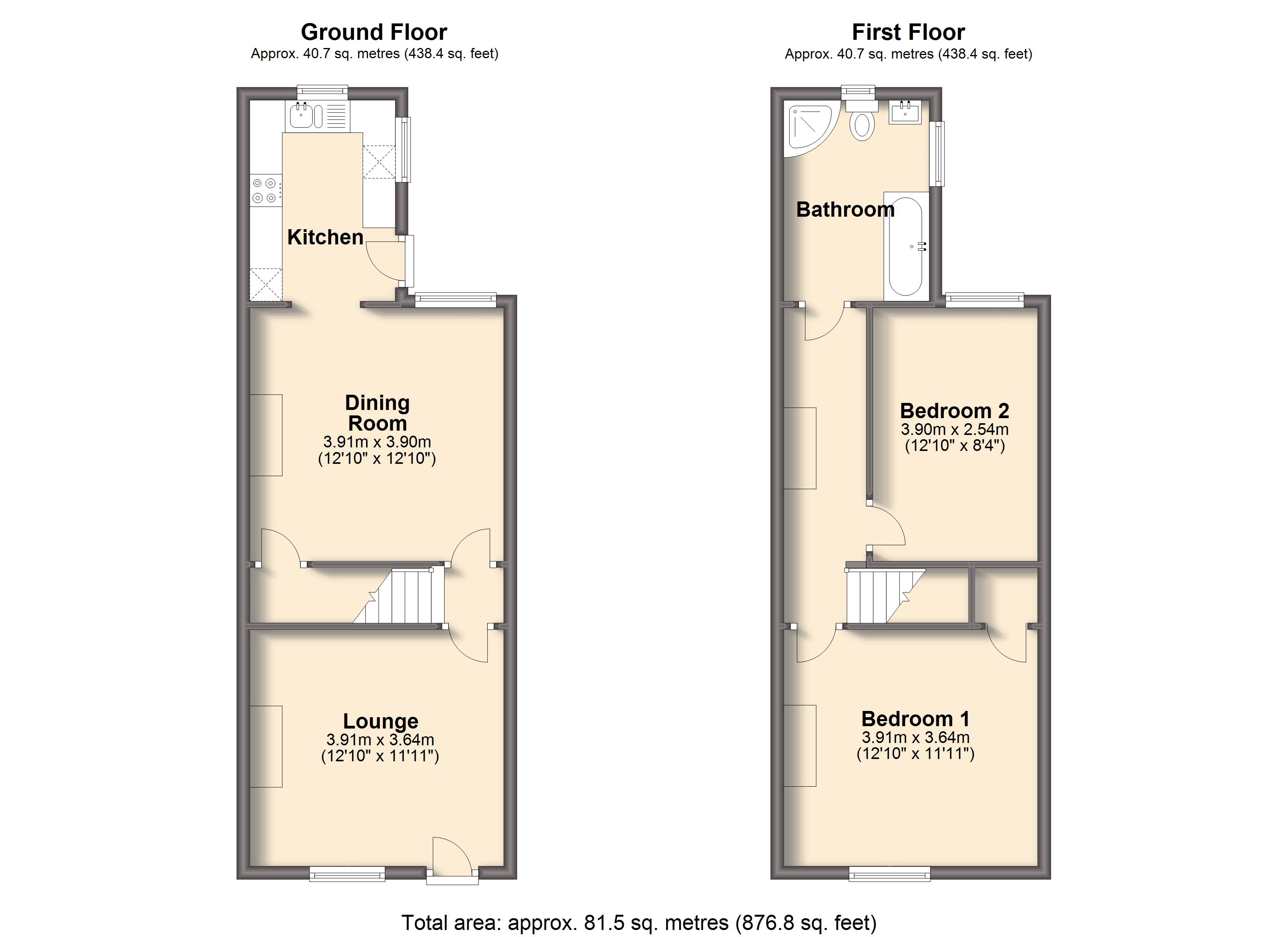 2 Bedrooms Terraced house to rent in Chatsworth Road, Brampton, Chesterfield S40