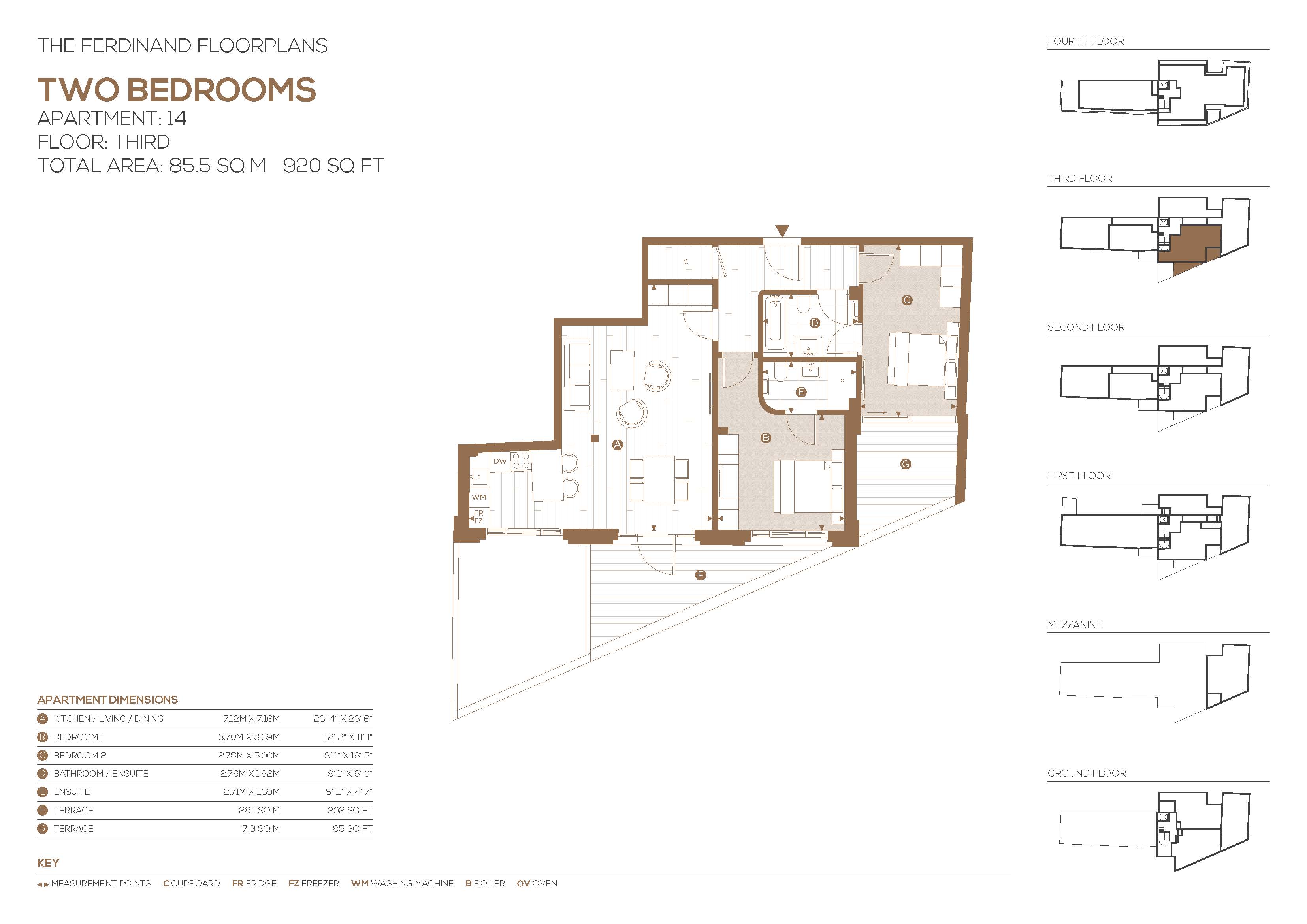 Flat 14,, Piano Studios, London floorplan