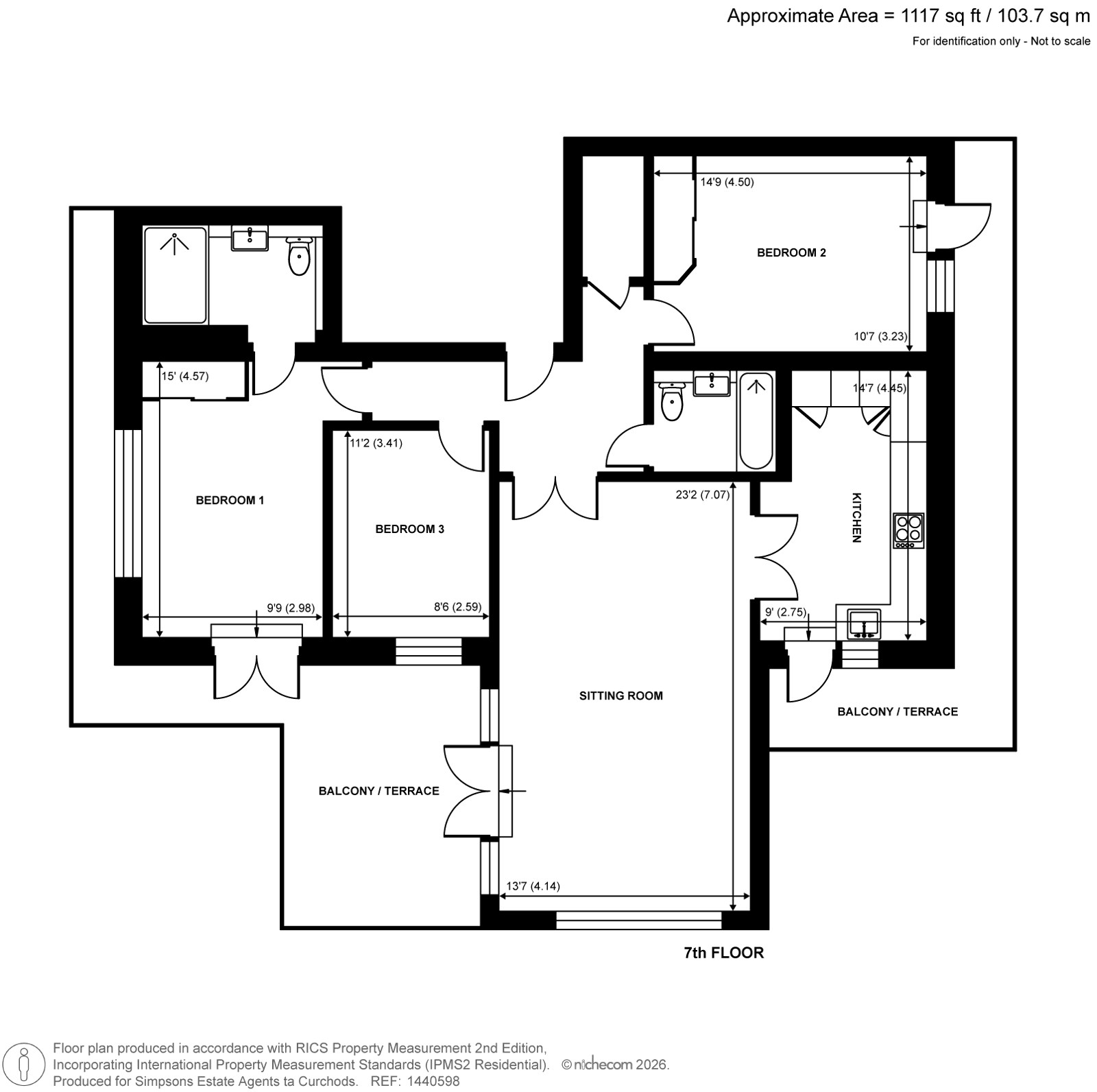 Flat 45, Alexander House,, Royal Quarter, Kingston upon Thames floorplan