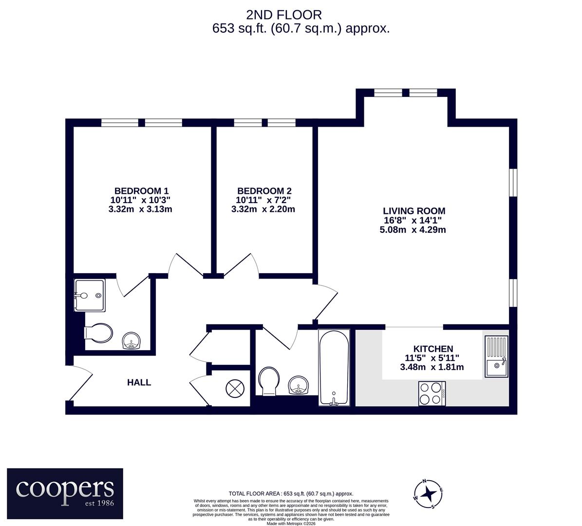 Flat 21, Waterford House, Thorney Mill Road, West Drayton floorplan