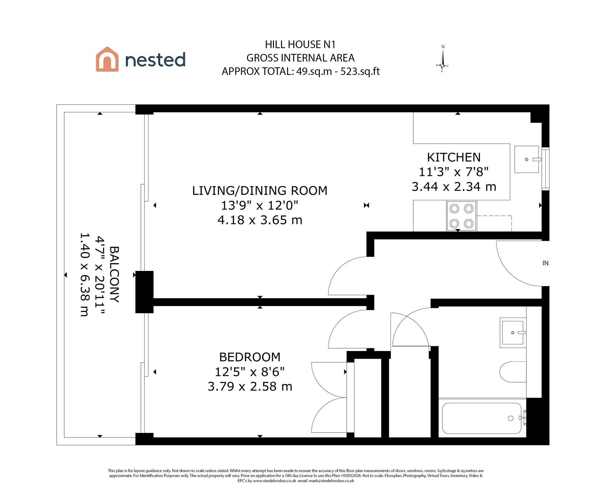 10 Hill House Apts, 124 Pentonville Road, London floorplan