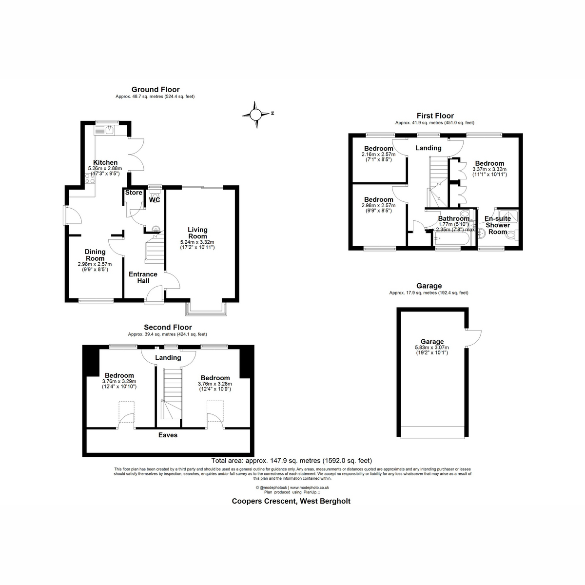 1, Coopers Crescent, West Bergholt floorplan