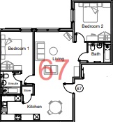 608 Armstrong House, Peterborough floorplan