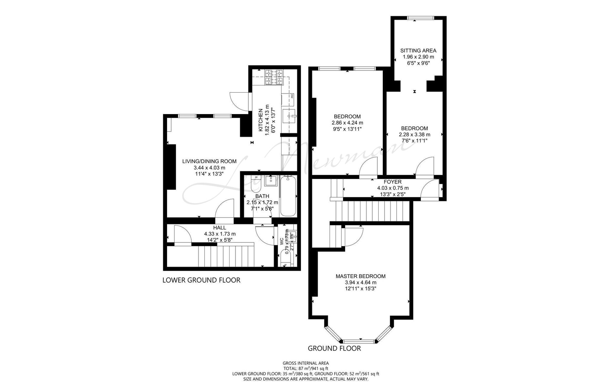 Ground Duplex 3 bed 241, Upper Richmond Road, London floorplan