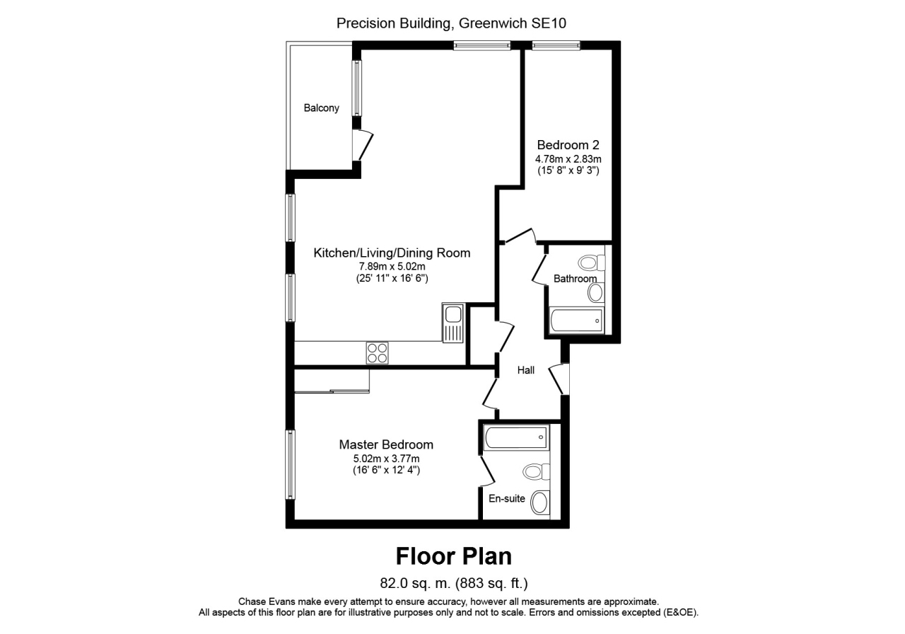 Flat 1504,, Gooch House, Precision, Greenwich floorplan