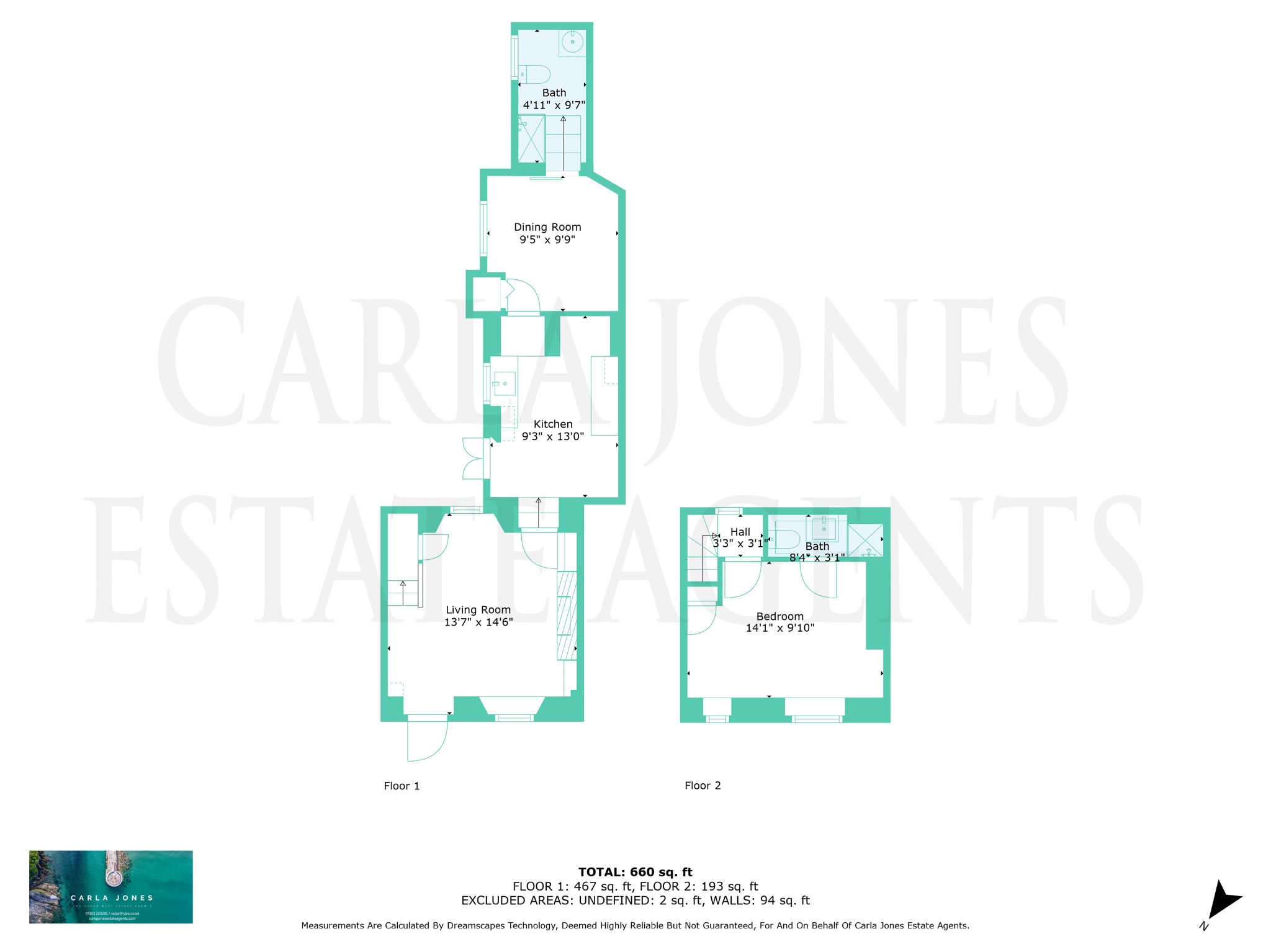 2 Hillside, West Looe Hill, Cornwall floorplan