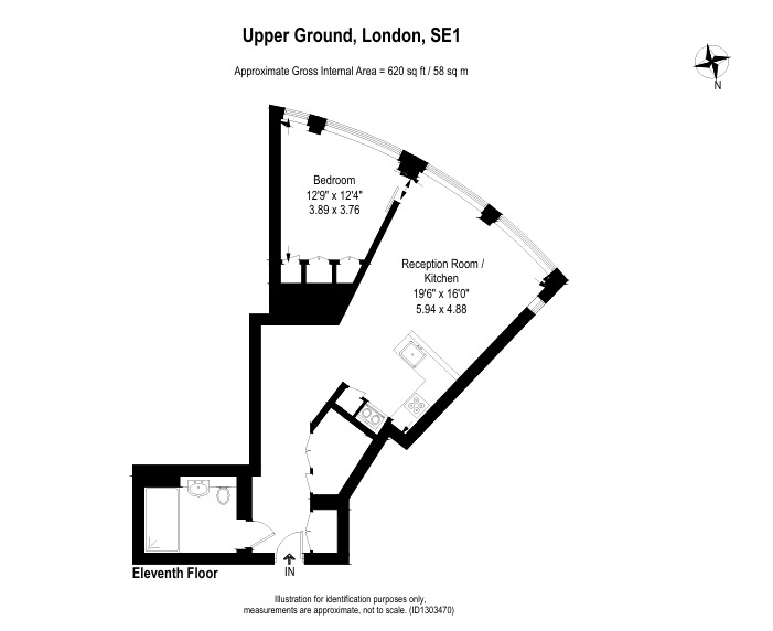 Apartment 1110, 55 Upper Ground, Greater London floorplan