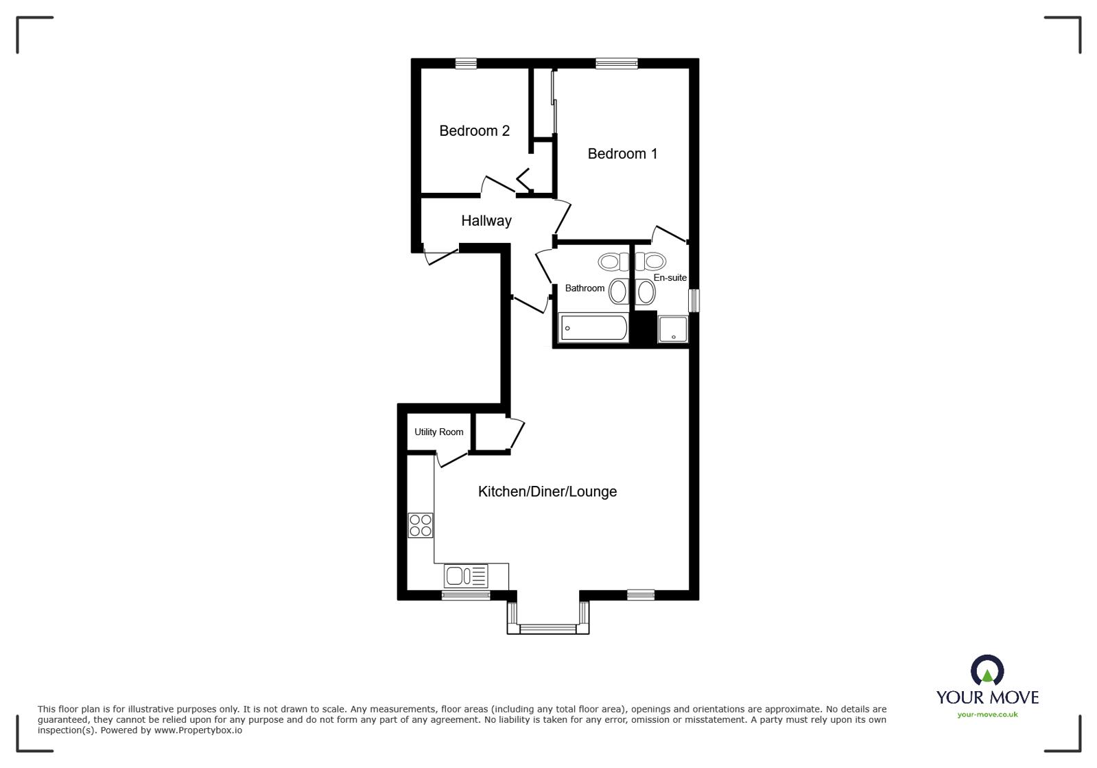 Flat 1, 4, Priory Courtyard, Kent floorplan