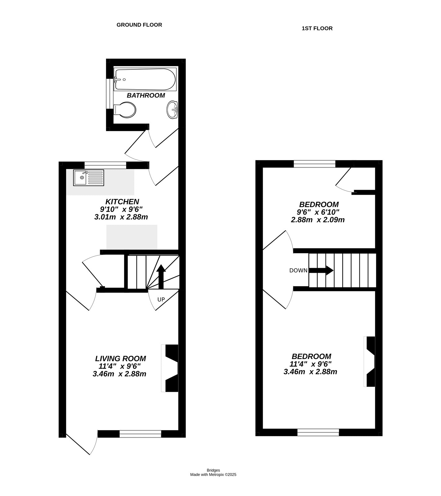 2 Blakes Cottages,, King Street, Hook floorplan