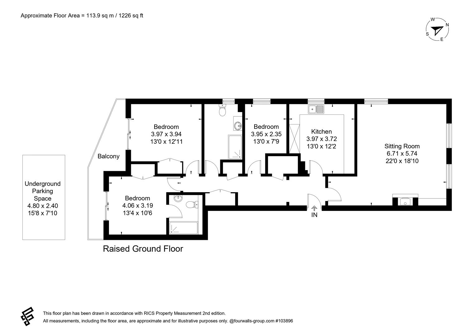 Flat 7, 10, Queens Parade, Cheltenham floorplan